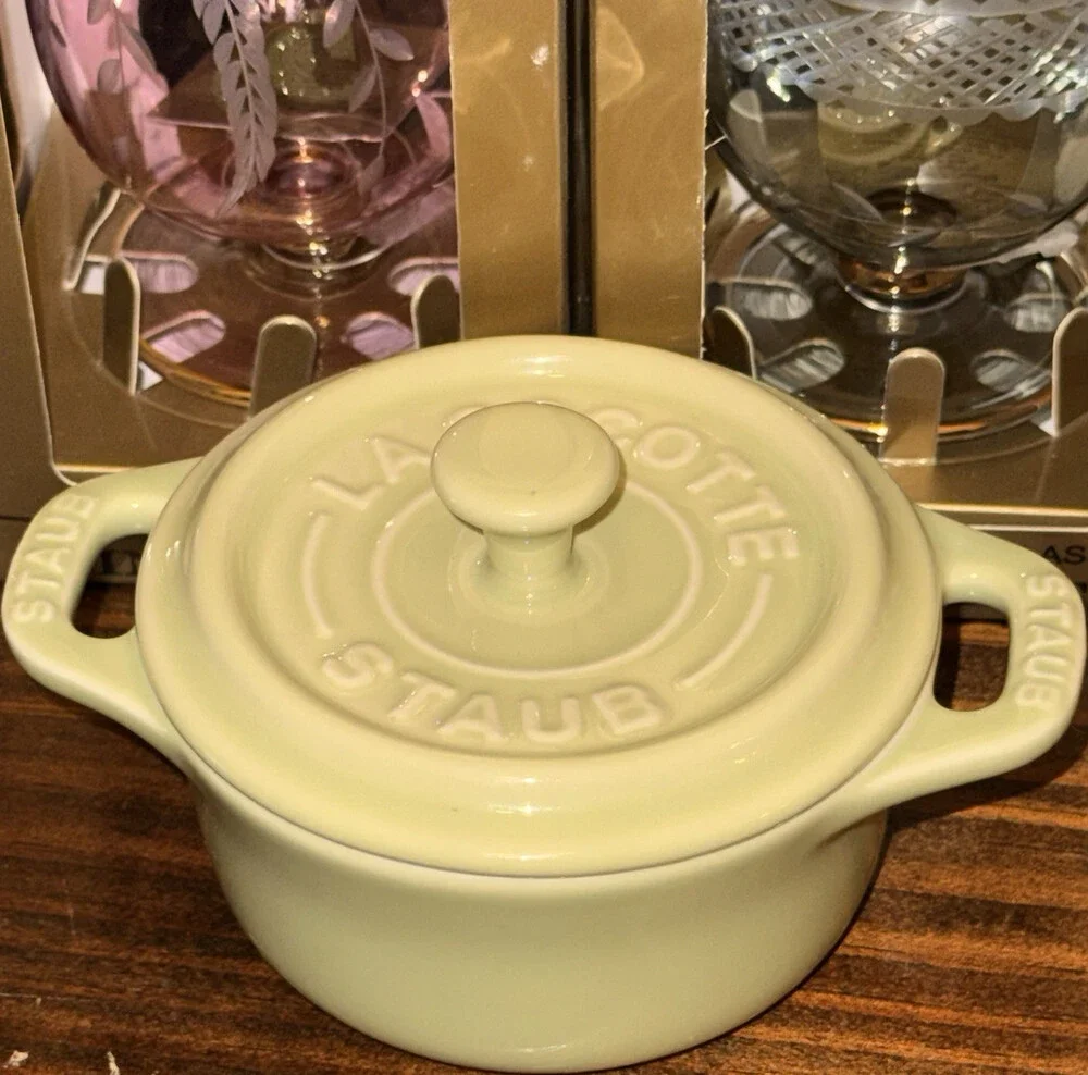 Staub La Cocotte  Green Ceramic Mini Dutch Oven w/ Lid